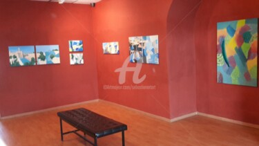 Ζωγραφική με τίτλο "Ausstellung Municip…" από Sebastian Olivier Burckhardt, Αυθεντικά έργα τέχνης, Ακρυλικό