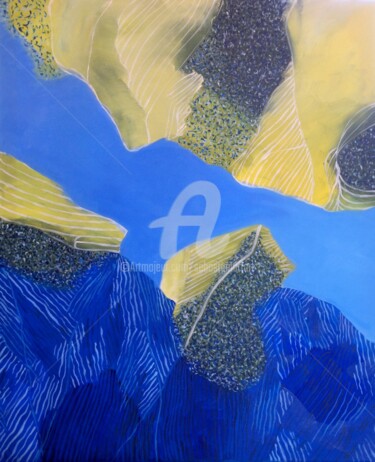Malerei mit dem Titel "Sunand Sky" von Sebastian Olivier Burckhardt, Original-Kunstwerk, Acryl