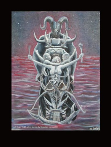Painting titled "Astrology" by Sebastian Haines, Original Artwork