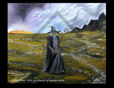 Painting titled "Walking Wizard" by Sebastian Haines, Original Artwork
