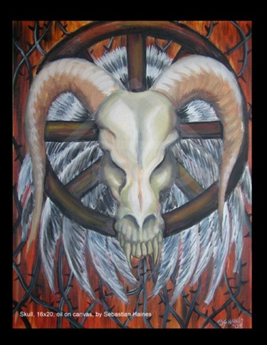 Painting titled "Skull" by Sebastian Haines, Original Artwork