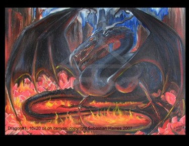Painting titled "Dragon1" by Sebastian Haines, Original Artwork