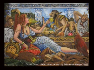 Painting titled "Circe's Toast" by Sebastian Haines, Original Artwork