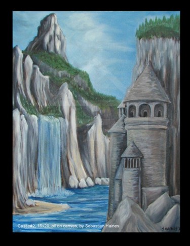 Painting titled "Castle2" by Sebastian Haines, Original Artwork