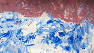 Malerei mit dem Titel "La montagne Bleue" von Sébastien Darroman, Original-Kunstwerk, Acryl