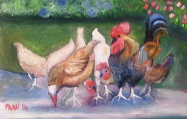 Peinture intitulée "La fierté du coq" par Sébastien Frau, Œuvre d'art originale, Huile