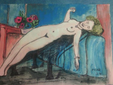 Peinture intitulée "Réveil périlleux" par Sébastien Frau, Œuvre d'art originale, Aquarelle
