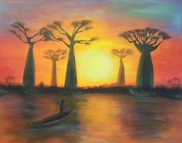 Peinture intitulée "Baobab" par Sebastien Josie, Œuvre d'art originale, Acrylique