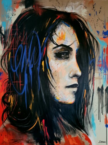 Lina Peinture intitulée "Lina" par Sébastien Klein, Œuvre d'art originale, Huile Monté sur Châssis en bois