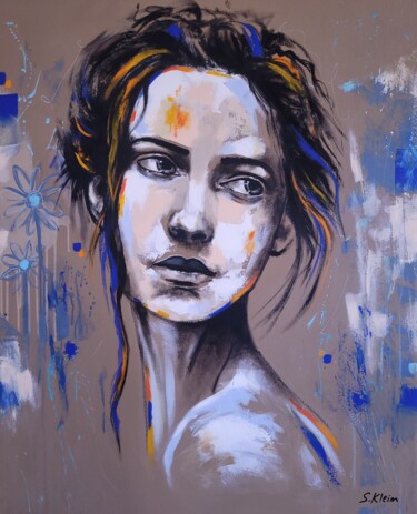 Картина под названием "Cécile" - Sébastien Klein, Подлинное произведение искусства, Акрил Установлен на Деревянная рама для…