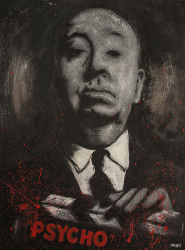 Peinture intitulée "Alfred Hitchcock" par Hespé, Œuvre d'art originale, Acrylique