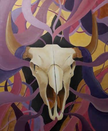 제목이 "Skull-té"인 미술작품 Sébastien Russier로, 원작, 아크릴