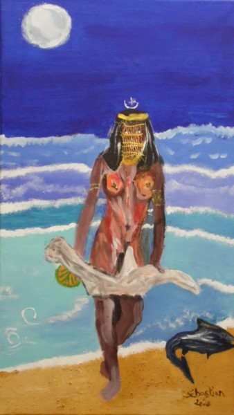 Peinture intitulée "Lémanja" par Sébastian, Œuvre d'art originale, Acrylique
