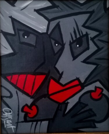 Painting titled "L'amour n'a qu'un o…" by Chsart, Original Artwork, Acrylic Mounted on Wood Stretcher frame