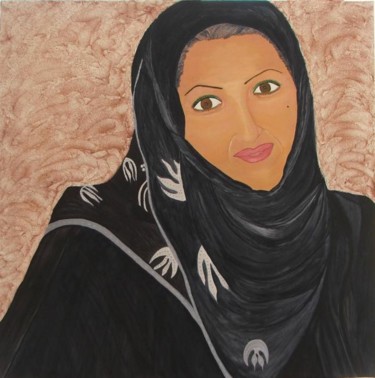 Peinture intitulée "yeux émiratis, Abu…" par Murielle Sébastien, Œuvre d'art originale