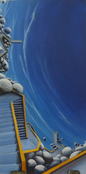 Pittura intitolato "L'escalier" da Seb Bak, Opera d'arte originale, Acrilico