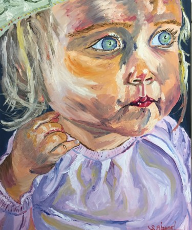 Pintura titulada "Bébé heureux" por Sébastien Blondel, Obra de arte original, Oleo