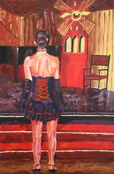 Pintura intitulada "La danseuse aux jam…" por Sébastien Blondel, Obras de arte originais, Óleo
