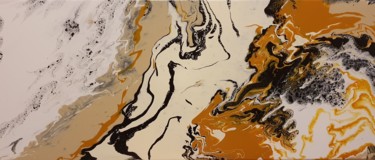 Painting titled "Sand Coast of Gold" by Cédù, Original Artwork, Acrylic
