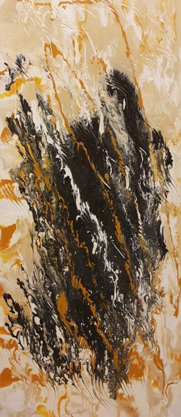 Peinture intitulée "Desert Gold of Black" par Cédù, Œuvre d'art originale, Acrylique