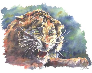 Pintura titulada "Tigre" por Sebastián Castillos, Obra de arte original, Oleo