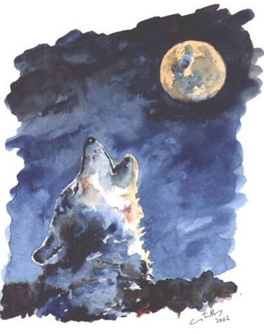 Pintura titulada "Lobo" por Sebastián Castillos, Obra de arte original, Oleo