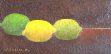 Peinture intitulée "Citrons en ribambel…" par Jean Sebillotte, Œuvre d'art originale