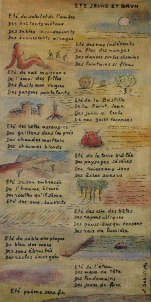 Painting titled "Eté jaun et brun" by Jean Sebillotte, Original Artwork, Other