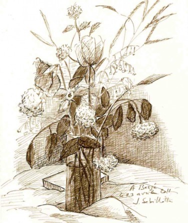 Peinture intitulée "Bouquet à Berzé" par Jean Sebillotte, Œuvre d'art originale