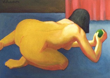 Peinture intitulée "grande callypige au…" par Jean Sebillotte, Œuvre d'art originale, Huile