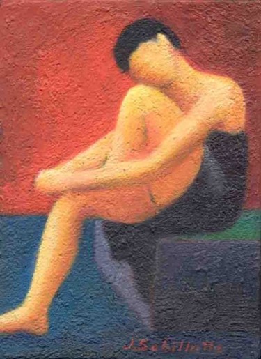 Painting titled "La pompéienne" by Jean Sebillotte, Original Artwork, Oil