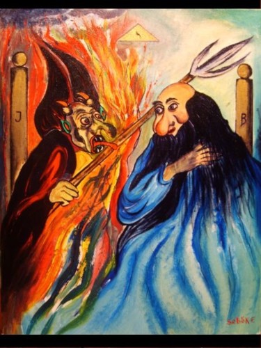 Painting titled "GADLU" by Ferenc Sebök, Original Artwork