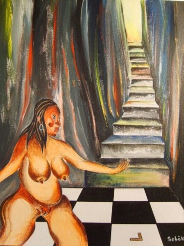 Painting titled "Queen_of_the_darkne…" by Ferenc Sebök, Original Artwork, Oil