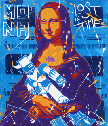 Painting titled "MONA" by Secam, Original Artwork, Acrylic Mounted on Wood Stretcher frame