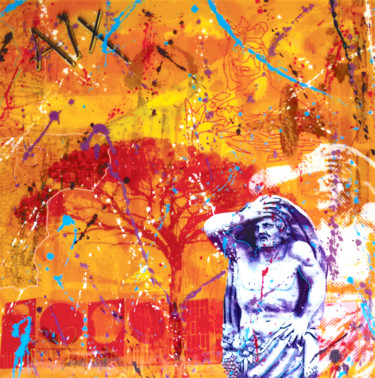 Картина под названием "AIX" - Secam, Подлинное произведение искусства, Акрил Установлен на Металл