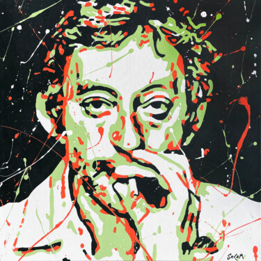 Pittura intitolato "GAINSBOURG" da Secam, Opera d'arte originale, Acrilico Montato su Telaio per barella in legno