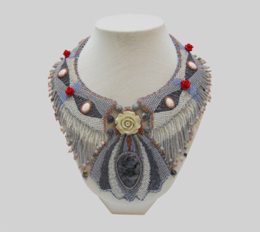 Design titled "Collier brodé à l'a…" by Anne Meniconi (Secrets de Naomi), Original Artwork, Necklaces