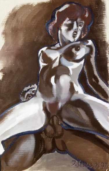 Painting titled "Nude VIII" by Jivko Sedlarski, Original Artwork, Acrylic
