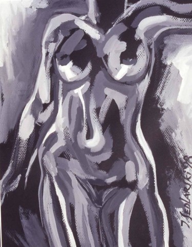 Tekening getiteld "Nude" door Jivko Sedlarski, Origineel Kunstwerk, Acryl