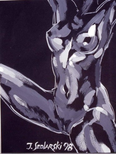 Disegno intitolato "Nude" da Jivko Sedlarski, Opera d'arte originale, Acrilico