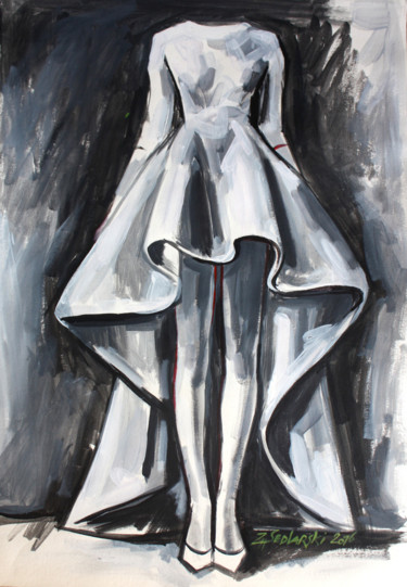 Peinture intitulée "Etude pour une Robe" par Jivko Sedlarski, Œuvre d'art originale, Acrylique