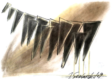 Drawing titled "Masse en Mouvement-…" by Jivko Sedlarski, Original Artwork, Pastel