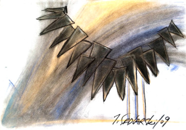 Zeichnungen mit dem Titel "Masse en Mouvement-…" von Jivko Sedlarski, Original-Kunstwerk, Pastell