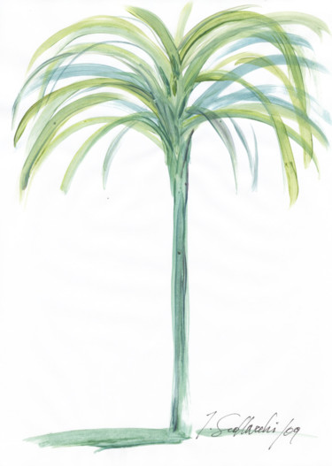 Desenho intitulada "Palm Beach XII" por Jivko Sedlarski, Obras de arte originais, Acrílico