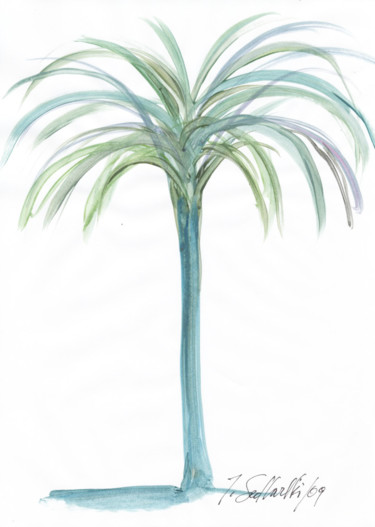 Desenho intitulada "Palm Beach XI" por Jivko Sedlarski, Obras de arte originais, Acrílico