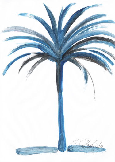 Desenho intitulada "Palm Beach VI" por Jivko Sedlarski, Obras de arte originais, Acrílico