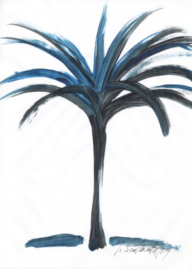 Desenho intitulada "Palm Beach IV" por Jivko Sedlarski, Obras de arte originais, Acrílico