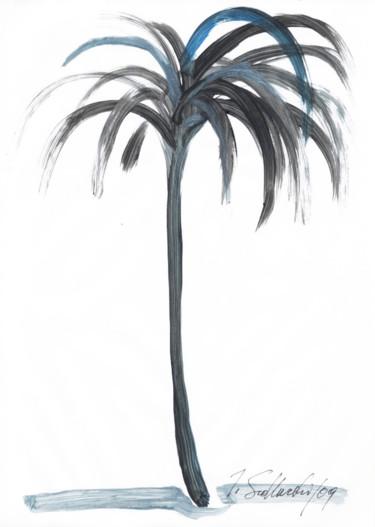 Desenho intitulada "Palm Beach I" por Jivko Sedlarski, Obras de arte originais, Acrílico