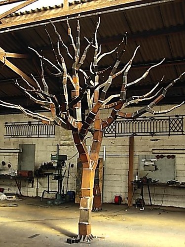 Escultura intitulada "l'arbre carré Cap M…" por Jivko Sedlarski, Obras de arte originais