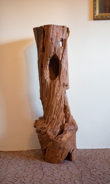 Scultura intitolato "Cherry tree organic…" da Jozef Sedmak, Opera d'arte originale, Legno